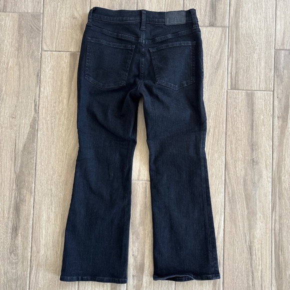 Madewell Kick Out Crop Flare Jeans Womens 27P Black Wash Denim Stretch Boho - Picture 7 of 10